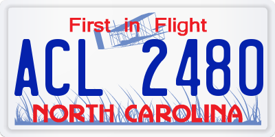 NC license plate ACL2480