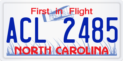 NC license plate ACL2485