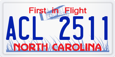 NC license plate ACL2511