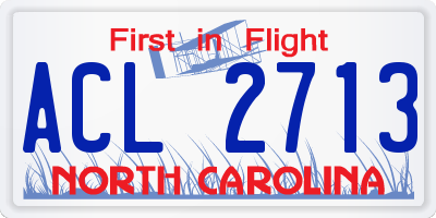NC license plate ACL2713