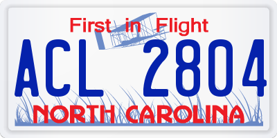 NC license plate ACL2804