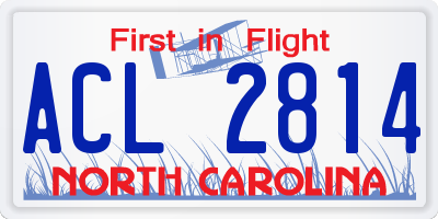 NC license plate ACL2814