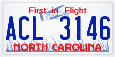 NC license plate ACL3146