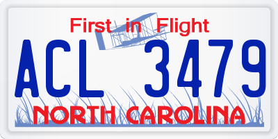 NC license plate ACL3479