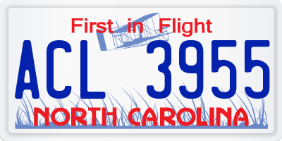 NC license plate ACL3955