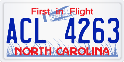 NC license plate ACL4263