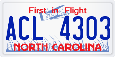 NC license plate ACL4303