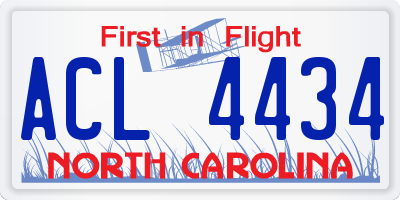 NC license plate ACL4434
