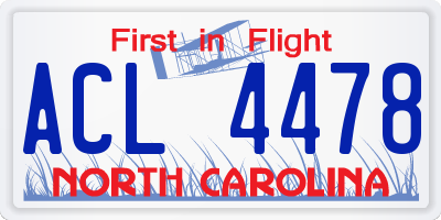 NC license plate ACL4478