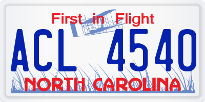 NC license plate ACL4540