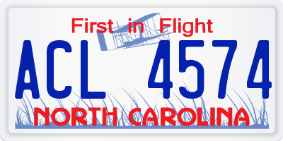 NC license plate ACL4574