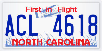 NC license plate ACL4618