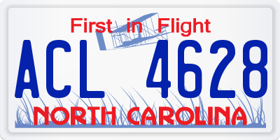 NC license plate ACL4628