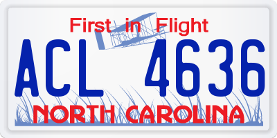 NC license plate ACL4636