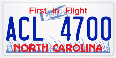 NC license plate ACL4700