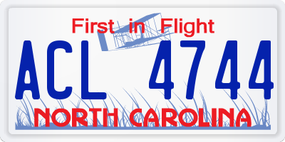 NC license plate ACL4744