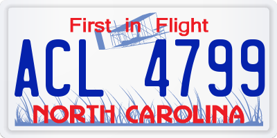 NC license plate ACL4799