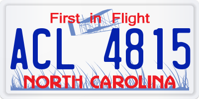 NC license plate ACL4815