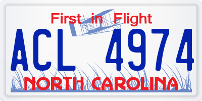 NC license plate ACL4974