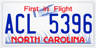 NC license plate ACL5396