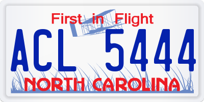NC license plate ACL5444