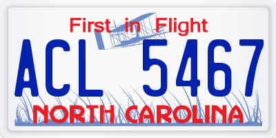 NC license plate ACL5467