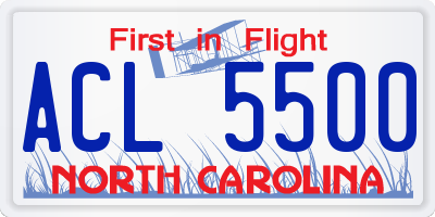 NC license plate ACL5500