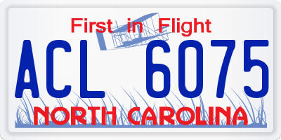 NC license plate ACL6075