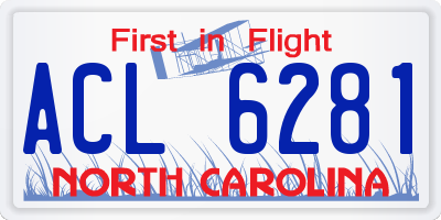 NC license plate ACL6281