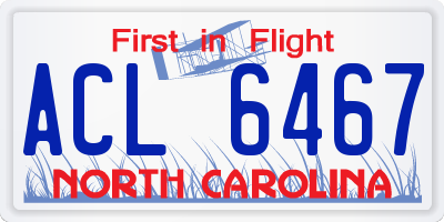 NC license plate ACL6467