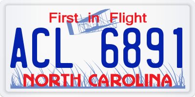 NC license plate ACL6891