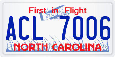 NC license plate ACL7006