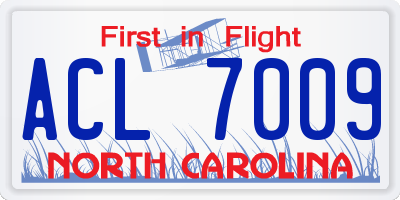 NC license plate ACL7009