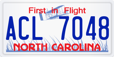 NC license plate ACL7048