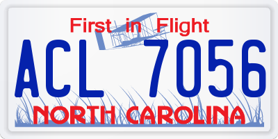 NC license plate ACL7056