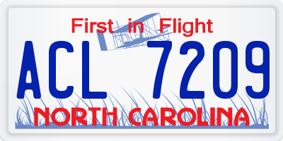 NC license plate ACL7209