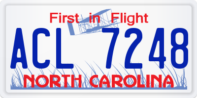 NC license plate ACL7248