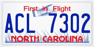 NC license plate ACL7302