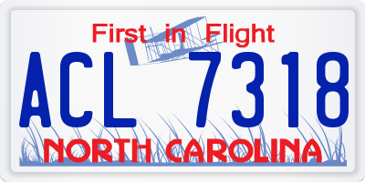 NC license plate ACL7318