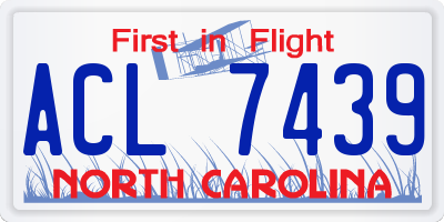 NC license plate ACL7439