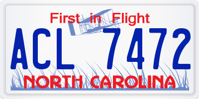 NC license plate ACL7472