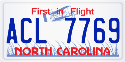NC license plate ACL7769