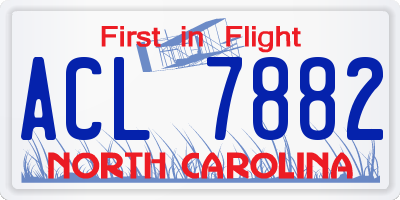 NC license plate ACL7882
