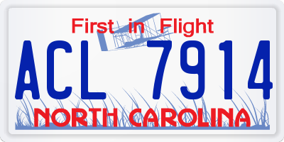 NC license plate ACL7914