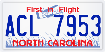 NC license plate ACL7953