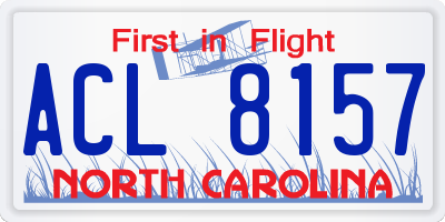 NC license plate ACL8157