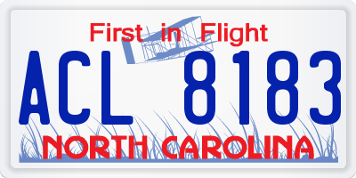 NC license plate ACL8183