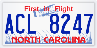 NC license plate ACL8247