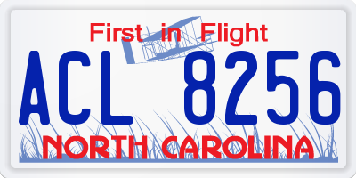 NC license plate ACL8256