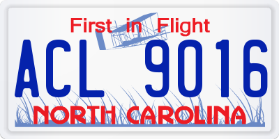 NC license plate ACL9016